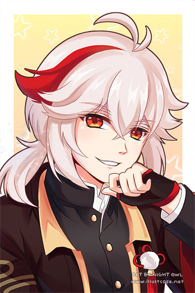 Genshin Fashion Kazuha Postcard [Night Owl] – IllustCafe