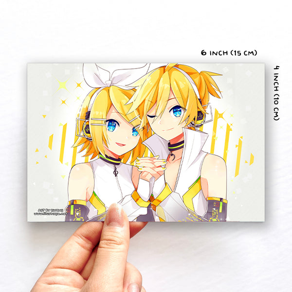 Vocaloid Rin & Len Postcard [Riyumii] – IllustCafe