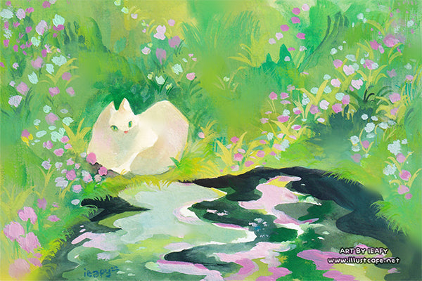 White Cat Postcard [Ieafy]