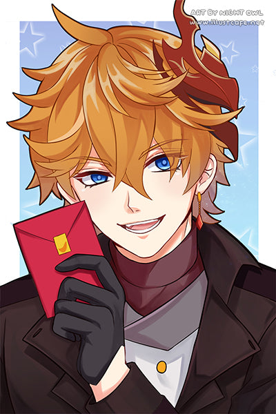 Genshin Tartaglia/Childe Postcard [Night Owl]