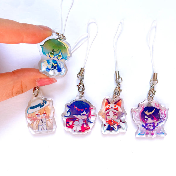 Nijisanji Mini Charms (1.5 Inch Clear Acrylic) [Meowkuro]