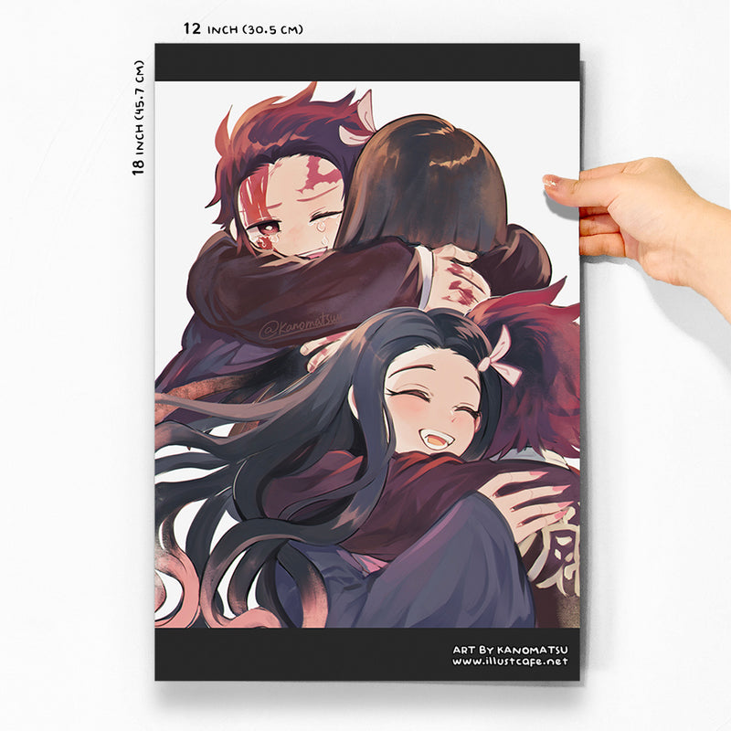 Demon Slayer Tanjiro Kamado Nezuko Kamado Zenitsu Agatsuma Poster 18x12  Inches