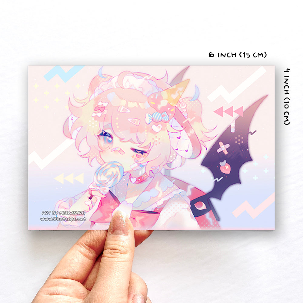 Pink Devil Postcard [Meowkuro]