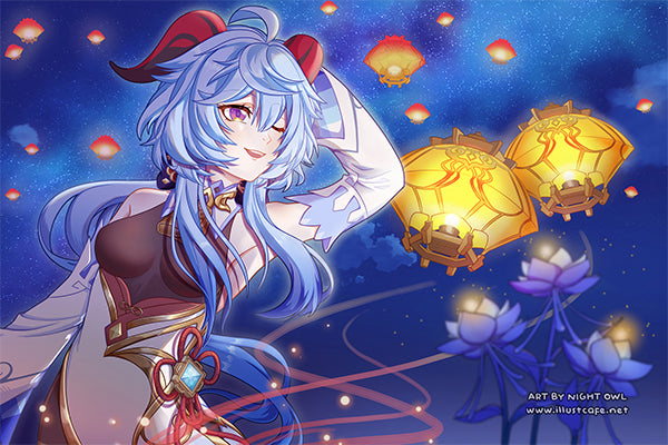 Lantern Sky Ganyu Postcard [Night Owl]