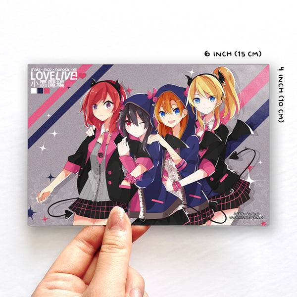Love Live Nico x Maki x Eli x Honoka Postcard [Riyumii]