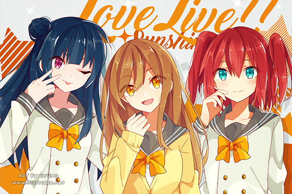 Love Live Sunshine Ruby x Hanamaru x Yoshiko Postcard [Riyumii]