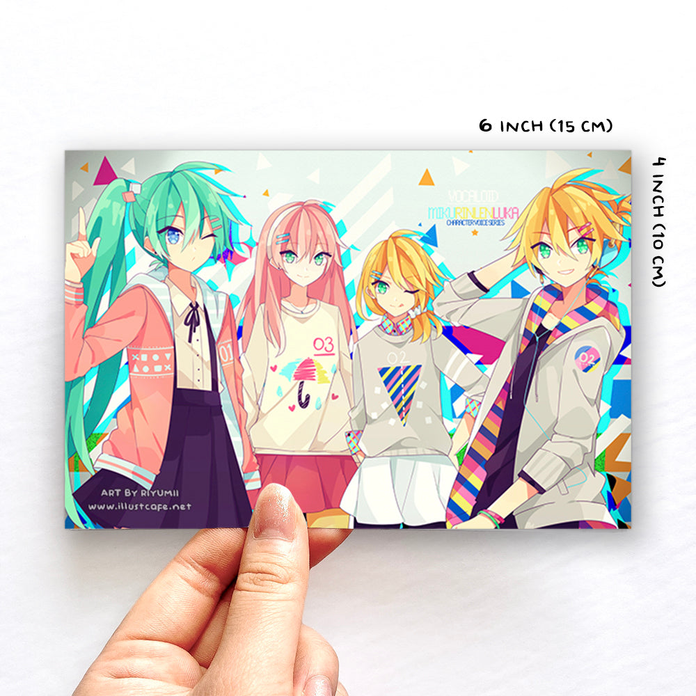 Vocaloid Miku x Rin x Len x Luka Postcard [Riyumii]