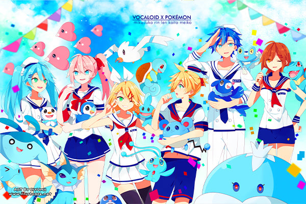 Vocaloid x Pokemon Postcard [Riyumii]