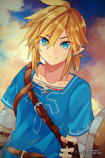 TLOZ: Breath of the Wild Link Postcard [Riyumii]