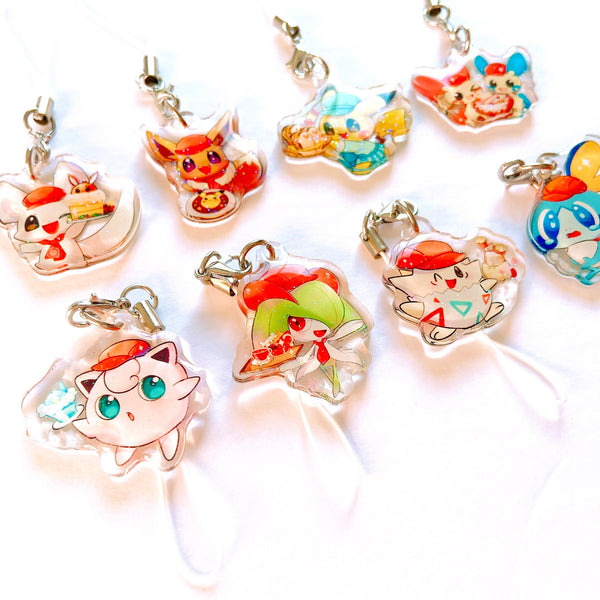 Pokemon Cafe Mix Mini Charms (1.5 Inch Clear Acrylic) [Kanomatsu]