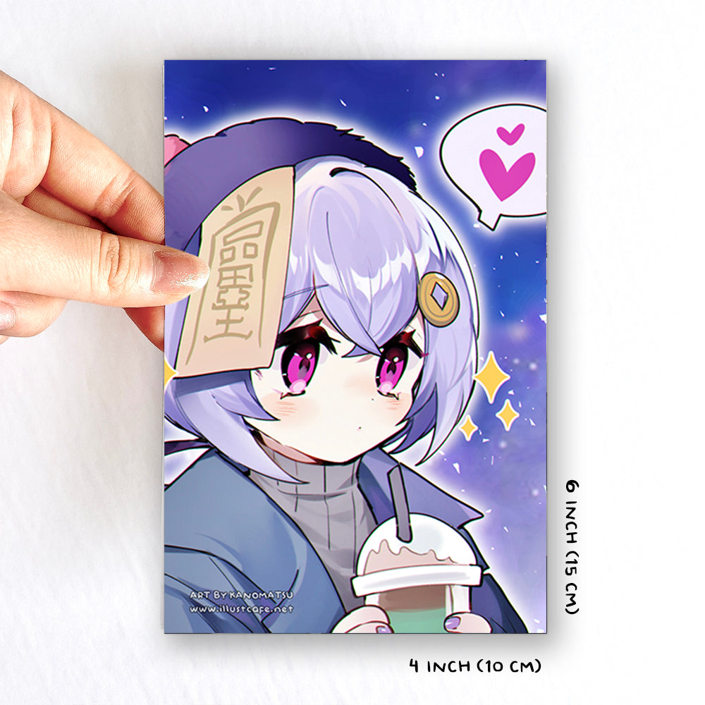 Genshin Coffee Qiqi Postcard [Kanomatsu]