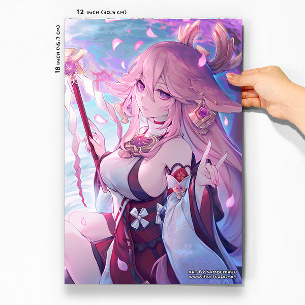 Genshin Yae Miko Poster [Kamochiruu]